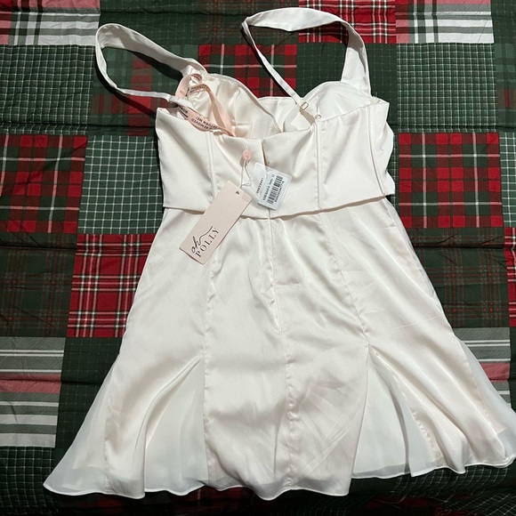 OH POLLY Size 8 A-Line Corset Mini Dress in Ivory - Picture 4 of 4